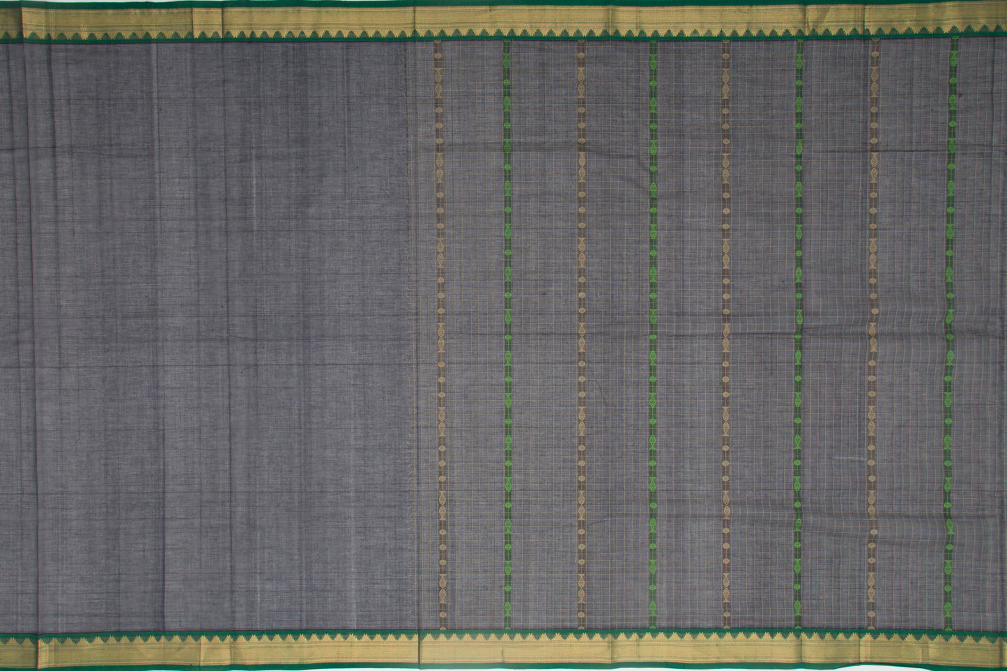 Kanchi Cotton Checks And Butta Black Saree