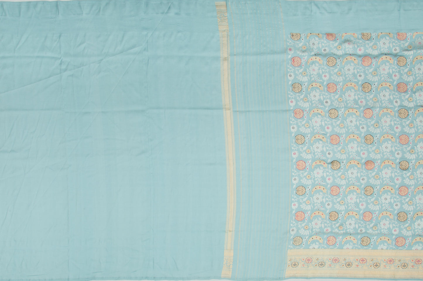 Banarasi Silk Kadwa Jaal Sky Blue Saree