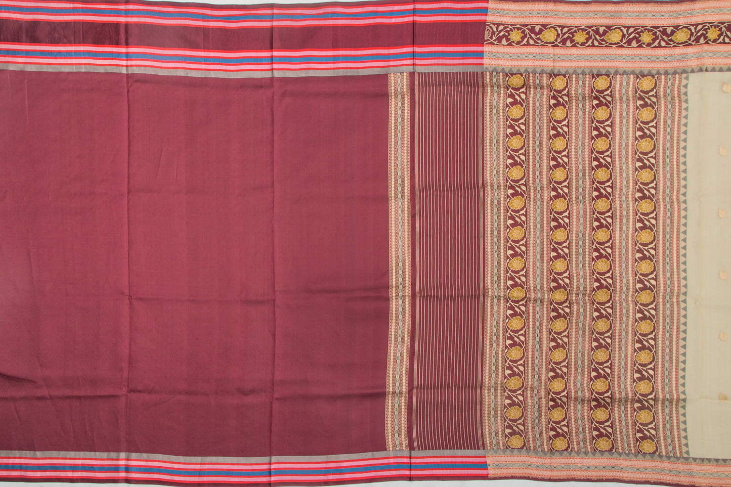 Banarasi Kora Organza Kadwa Butta Cream Saree