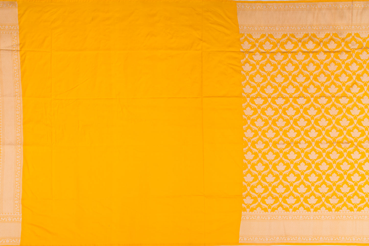 Banarasi Silk Brocade Yellow Saree