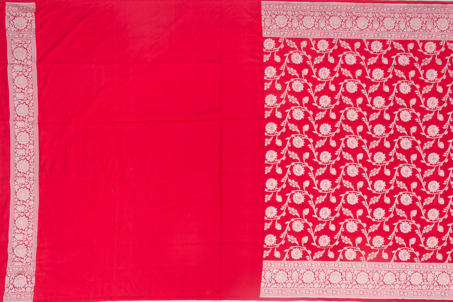 Banarasi Silk Jaal Red Saree