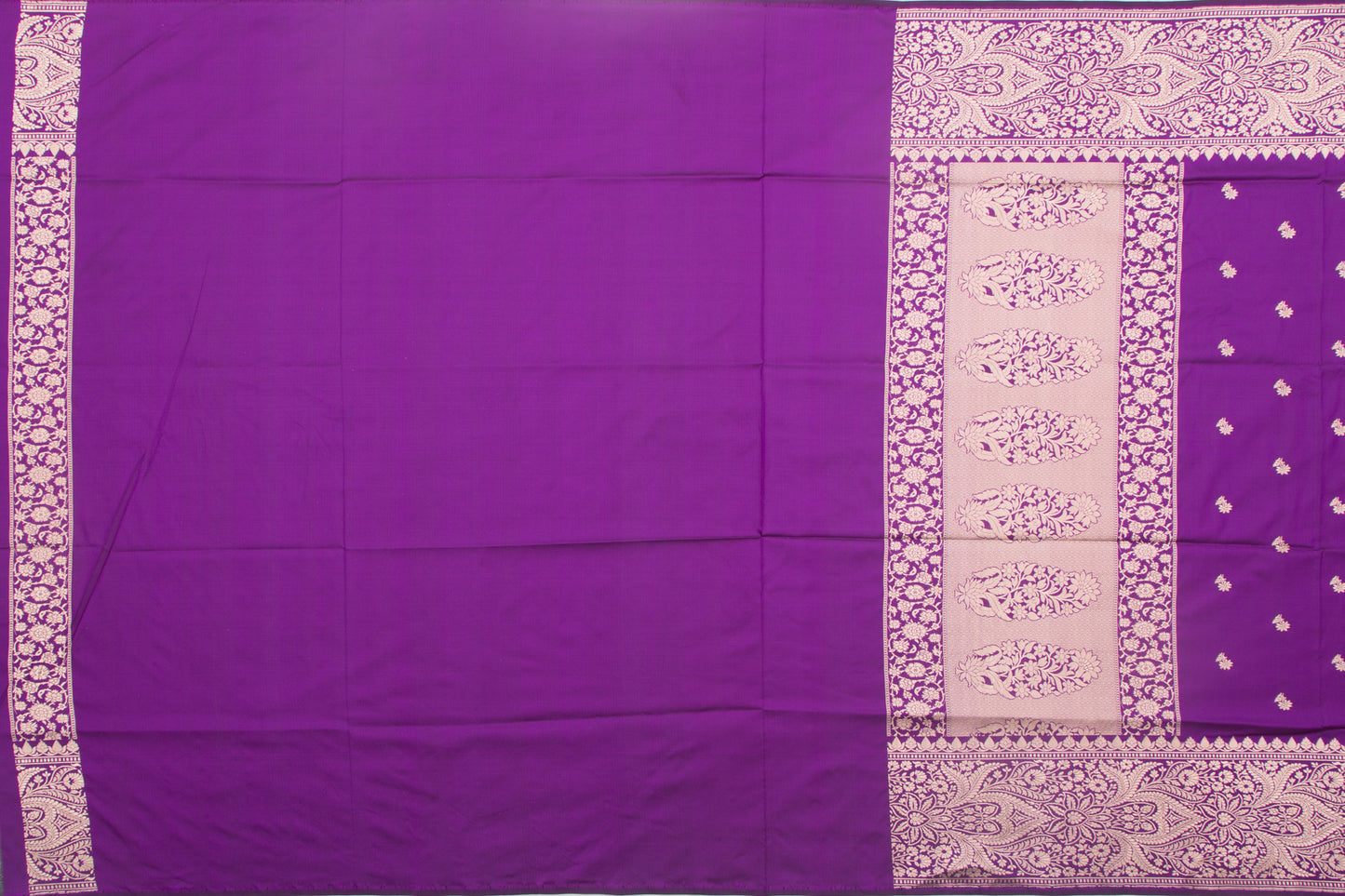 Banarasi Silk Butta Purple Saree