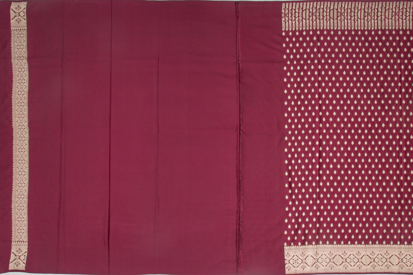 Banarasi Satin Butta Maroon Saree