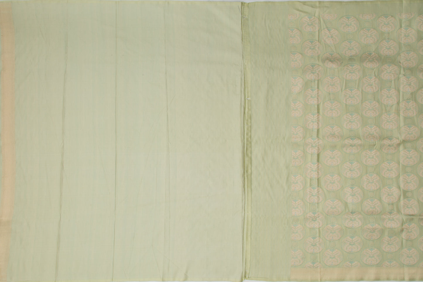 Banarasi Silk Brocade Pastel Green Saree