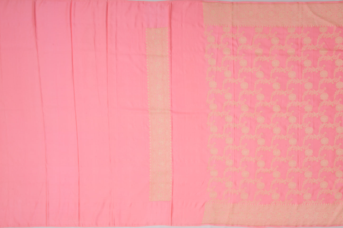 Banarasi Silk Phekwa Jaal Peach Saree