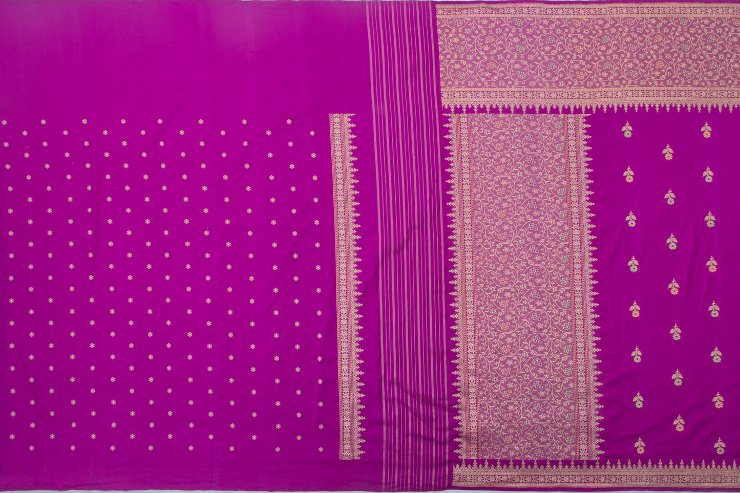 Banarasi Silk Kadwa Butta Purple Saree