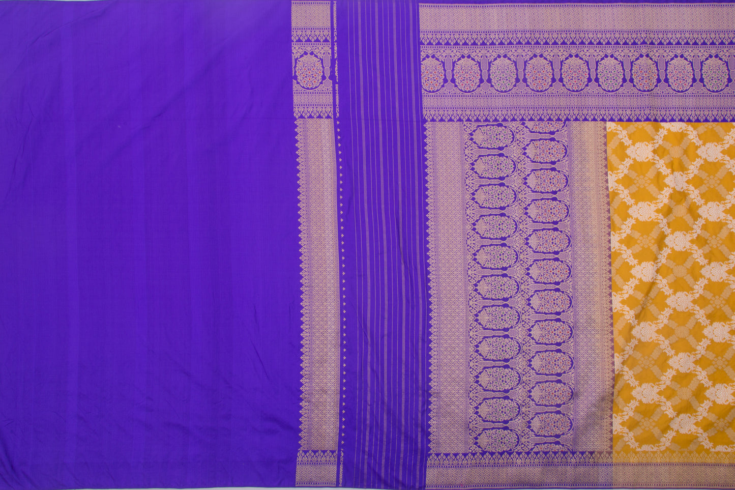 Banarasi Silk Brocade Yellow Saree