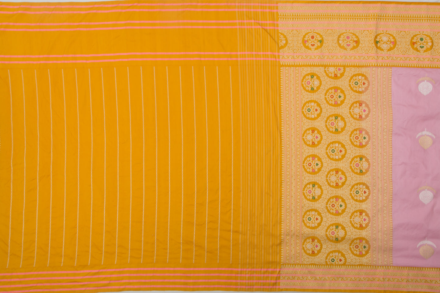 Banarasi Silk Kadwa Butta Pink Saree