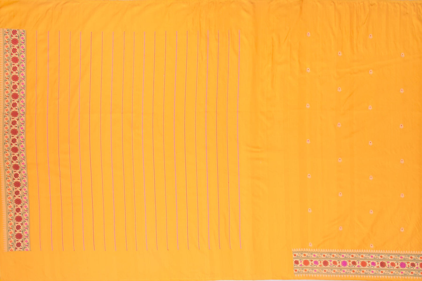 Banarasi Silk Kadwa Butta Yellow Saree