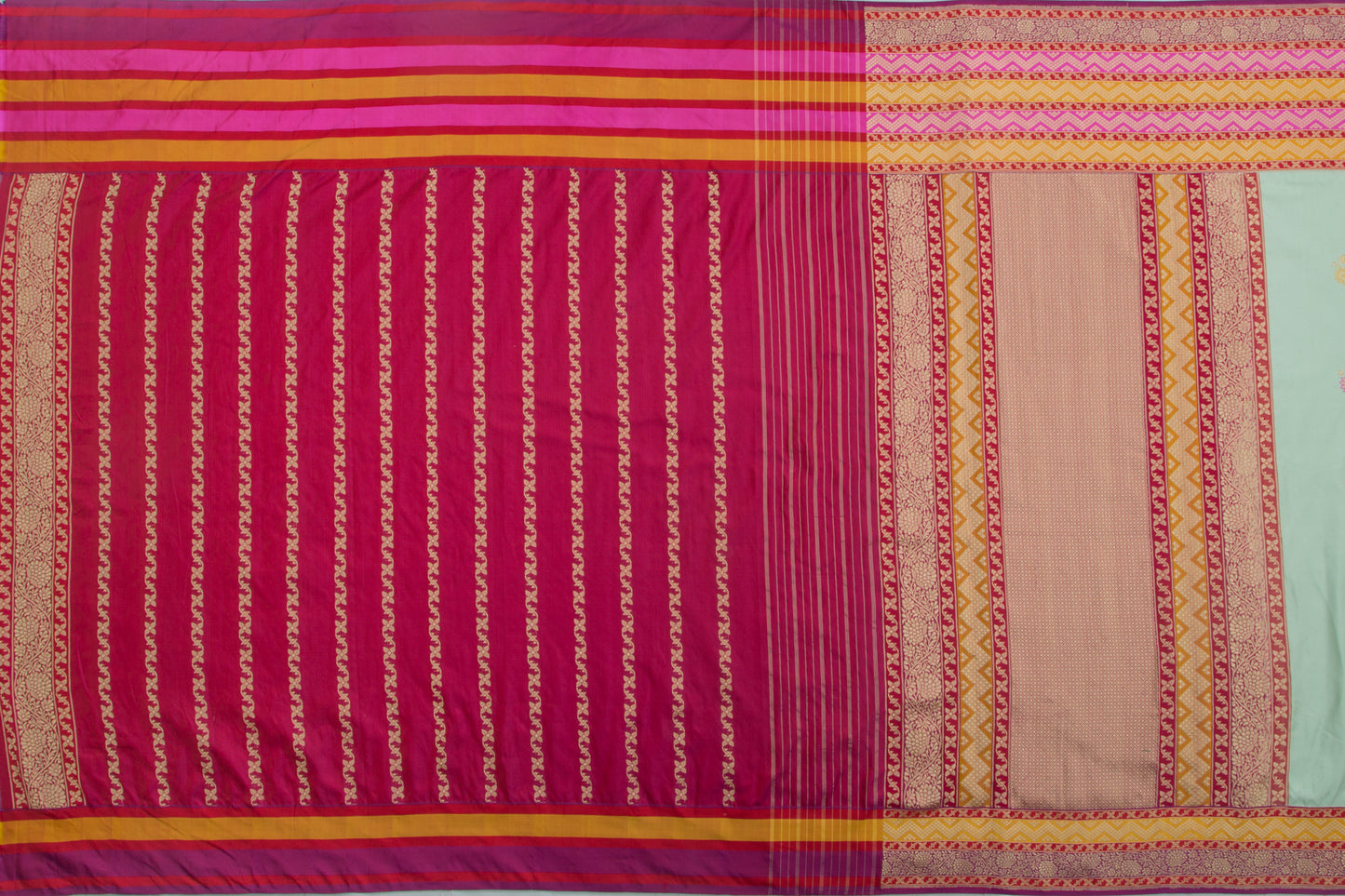 Banarasi Silk Kadwa Butta Pastel Blue Saree