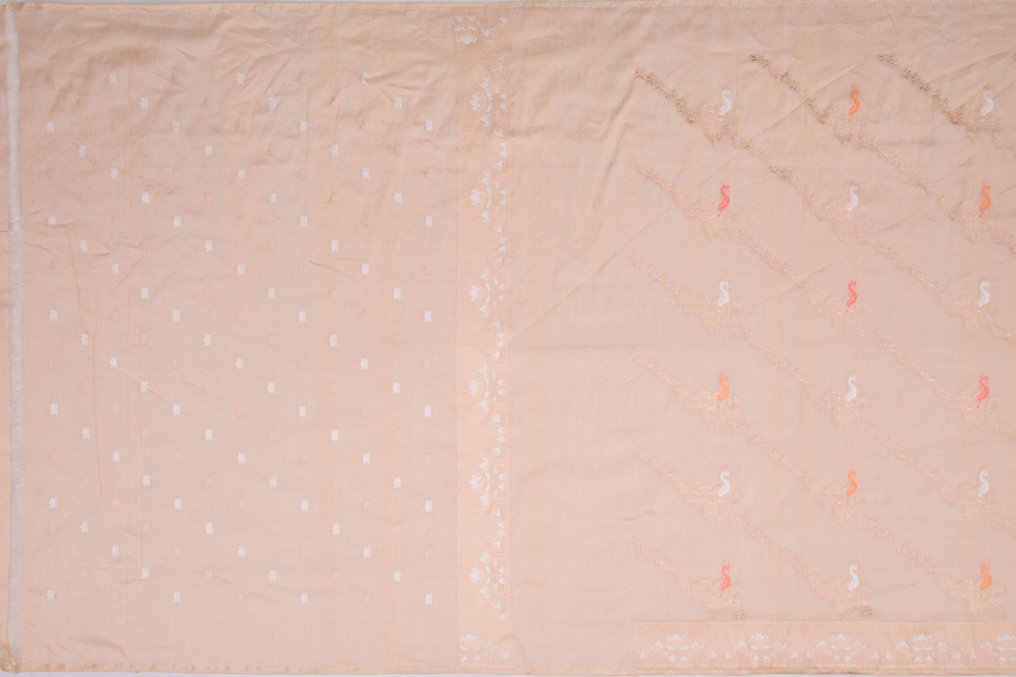 Banarasi Silk Tissue Brocade Cream Saree