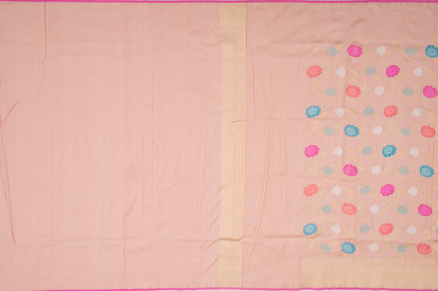 Banarasi Silk Kadwa Jaal Peach Saree