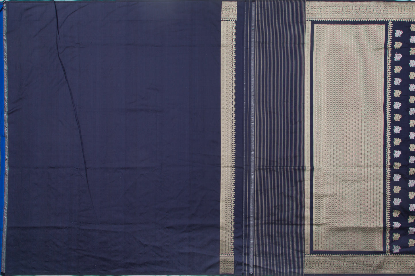 Banarasi Silk Kadwa Butta Dark Blue Saree