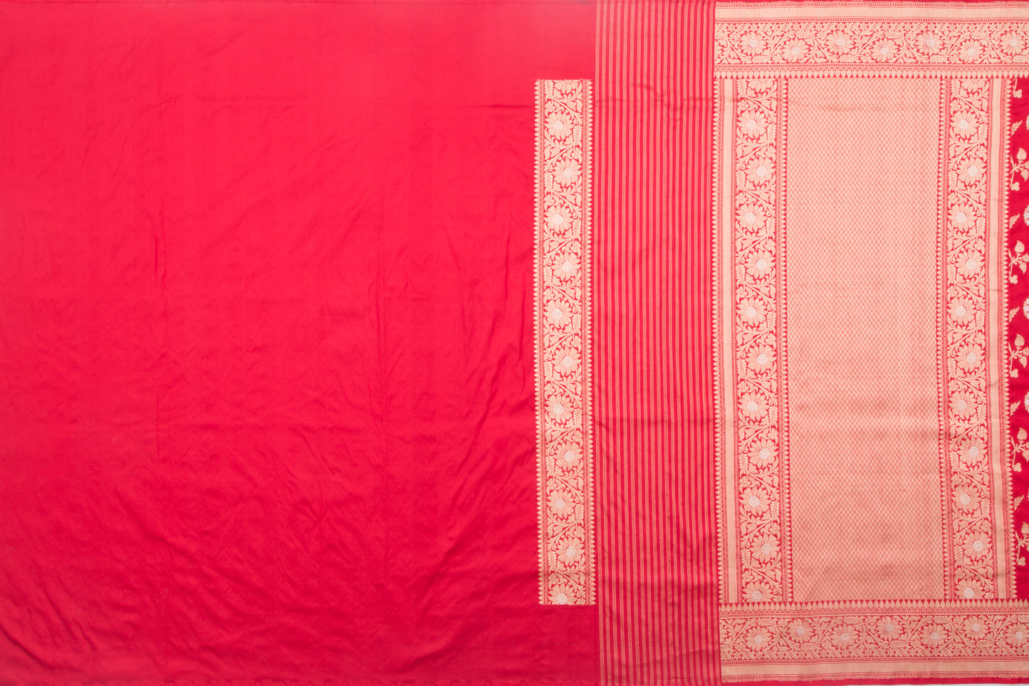 Banarasi Silk Jaal Red Saree