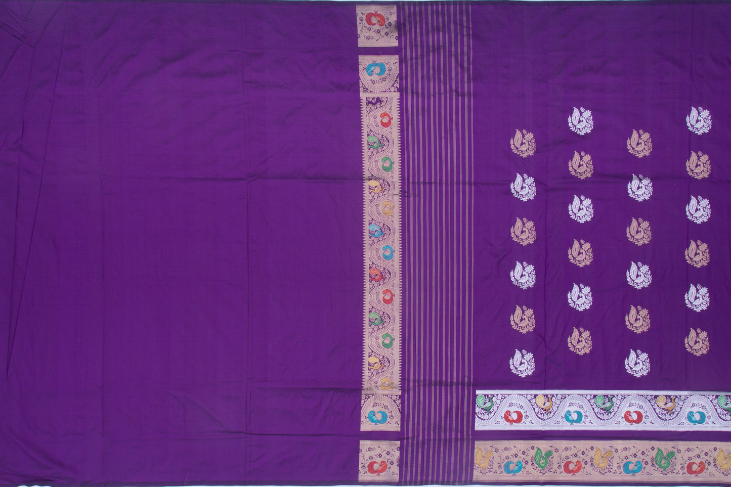Banarasi Silk Butta Purple Saree