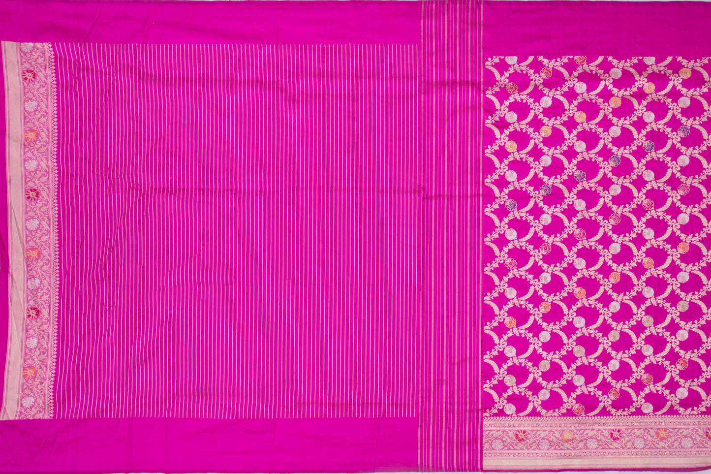Banarasi Silk Kadwa Jaal Pink Saree