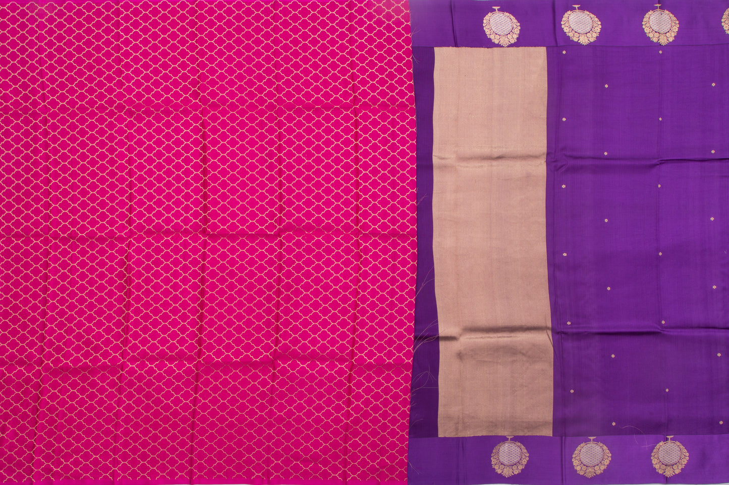 Banarasi Katan Silk Butta Violet Saree