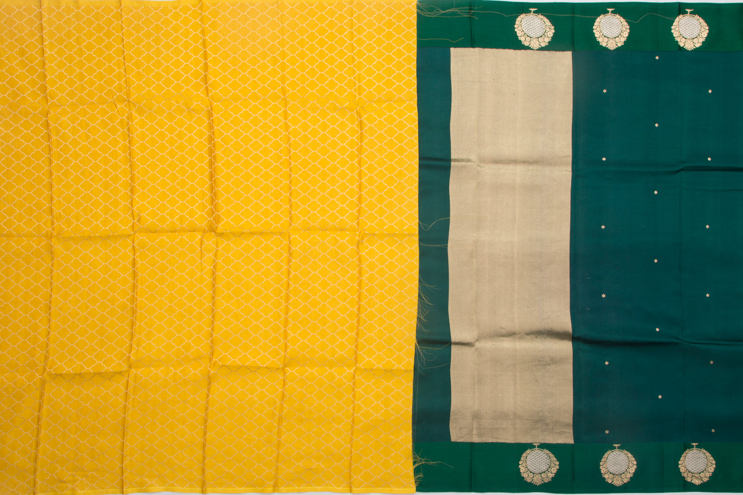 Banarasi Katan Silk Butta Dark Green Saree