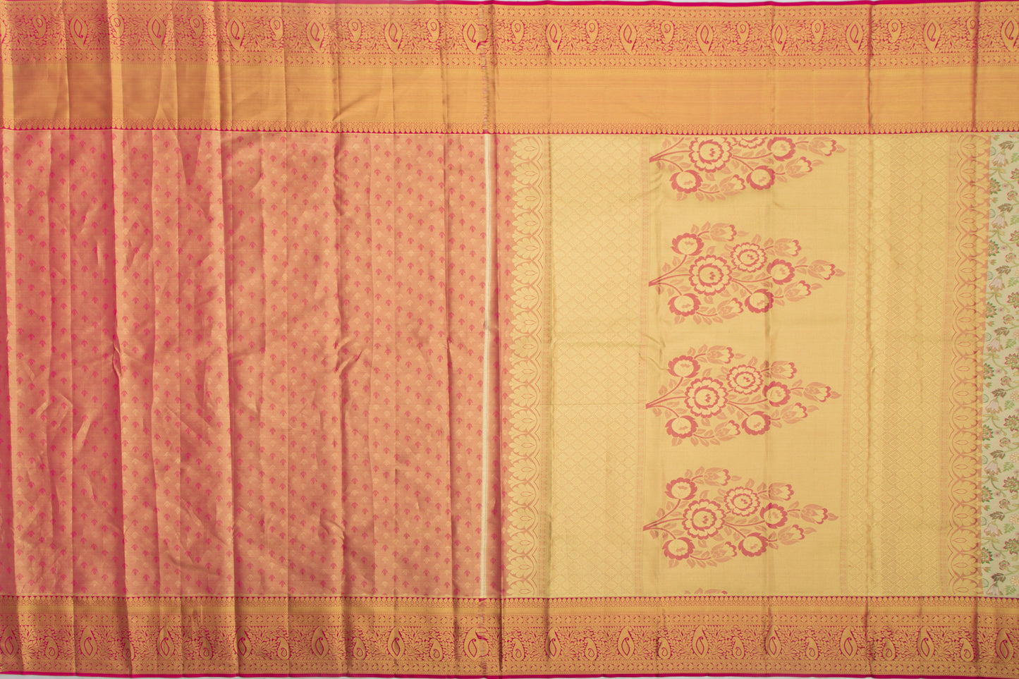 Taranga Kanchi Silk Tissue Brocade Gold Saree