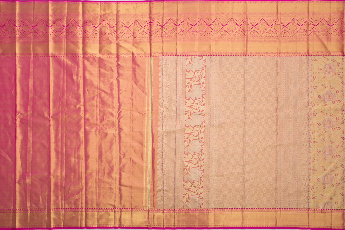 Taranga Kanchi Silk Tissue Brocade Gold Saree