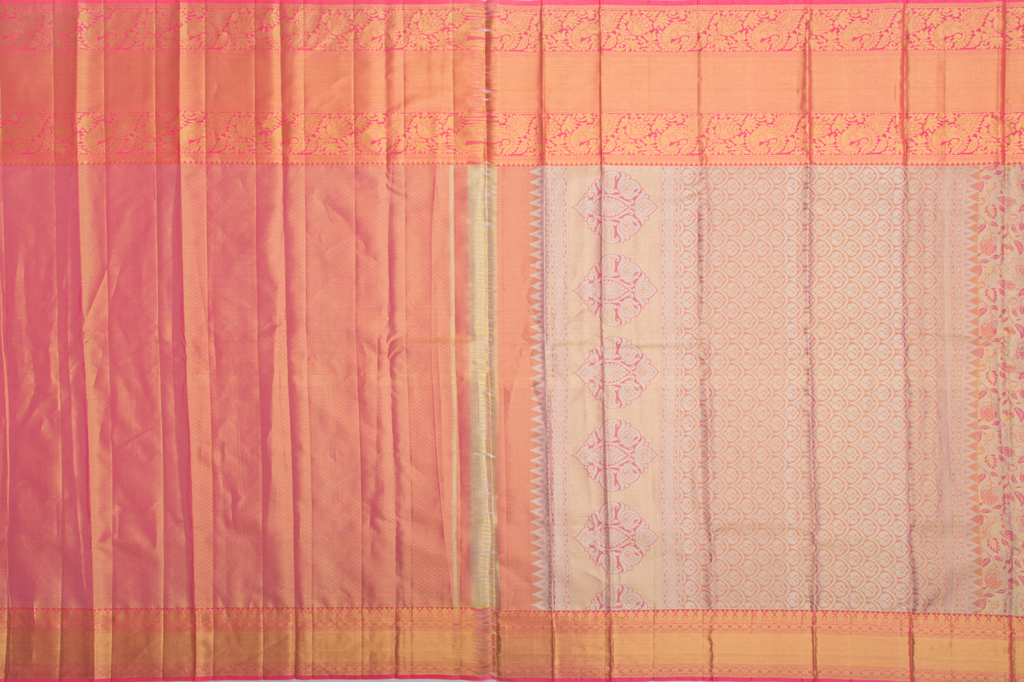 Taranga Kanchi Silk Tissue Jaal Gold Saree