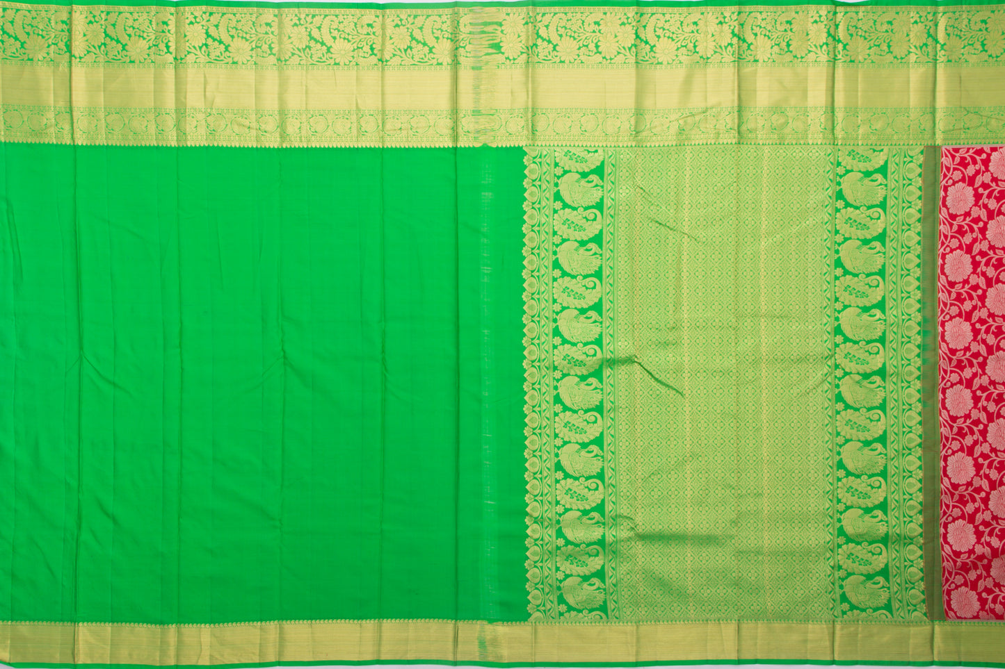 Taranga Kanchi Silk Brocade Red Saree