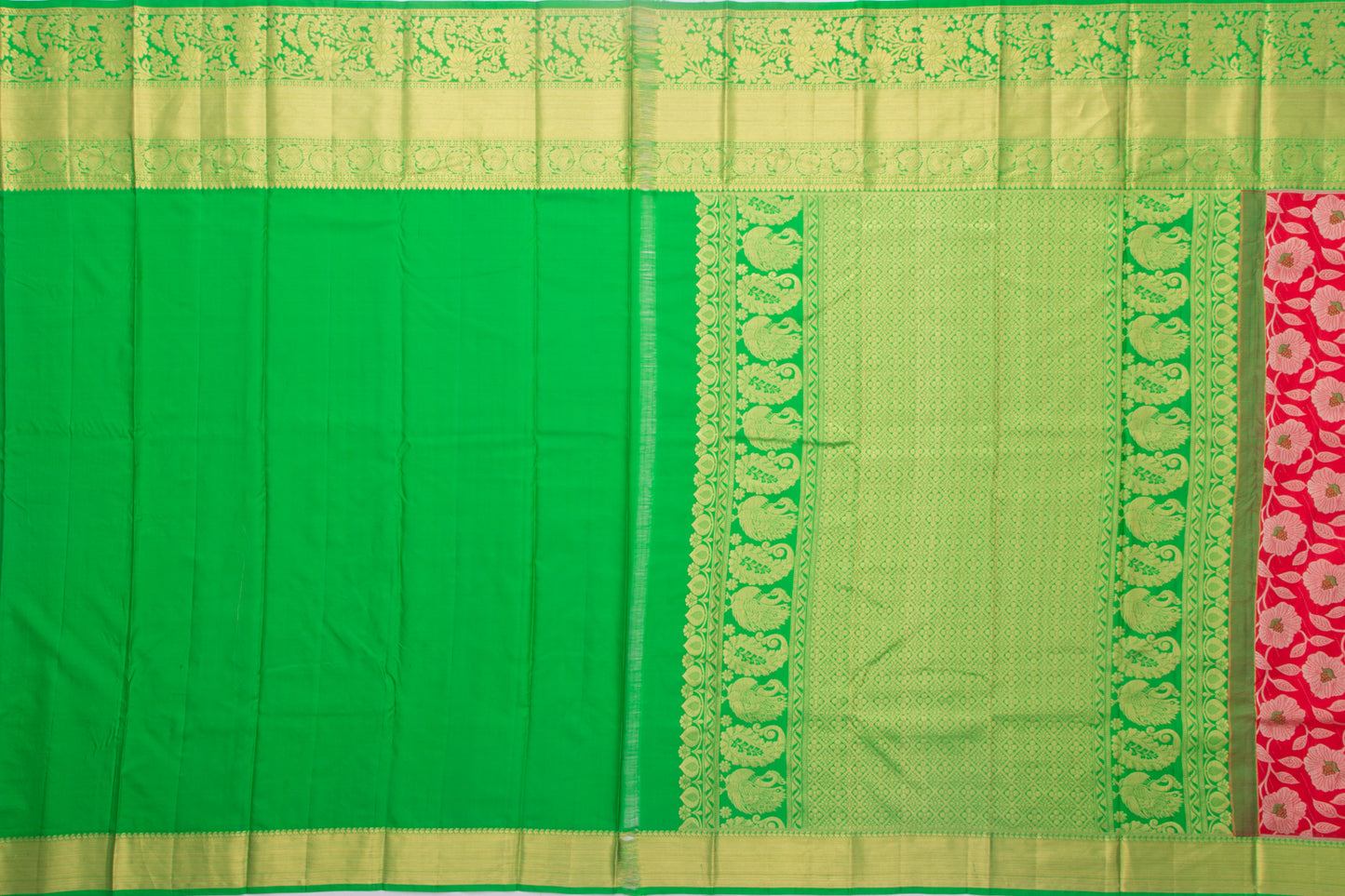 Taranga Kanchi Silk Brocade Red Saree