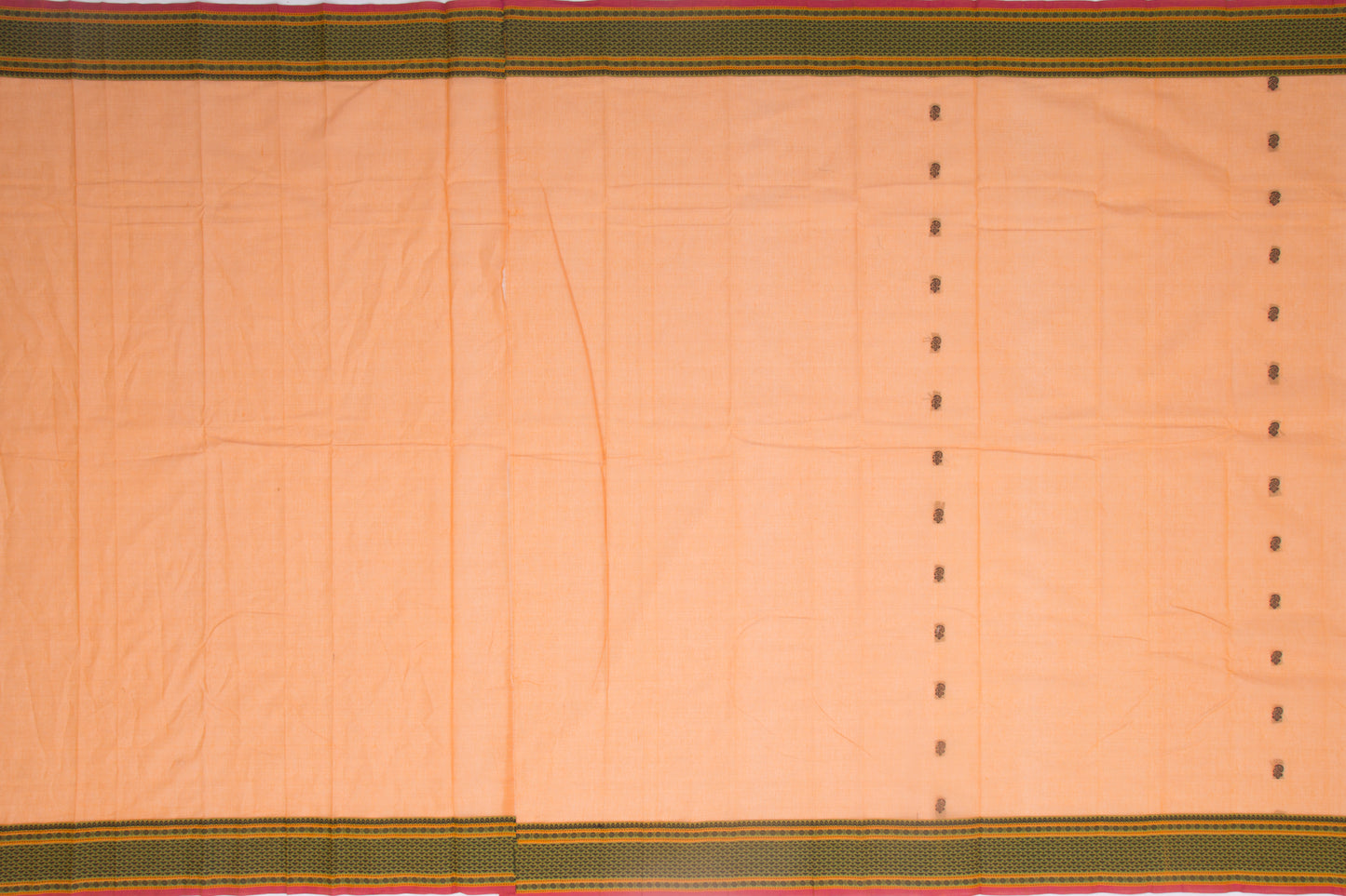 Kanchi Cotton Butta Pastel Orange Saree