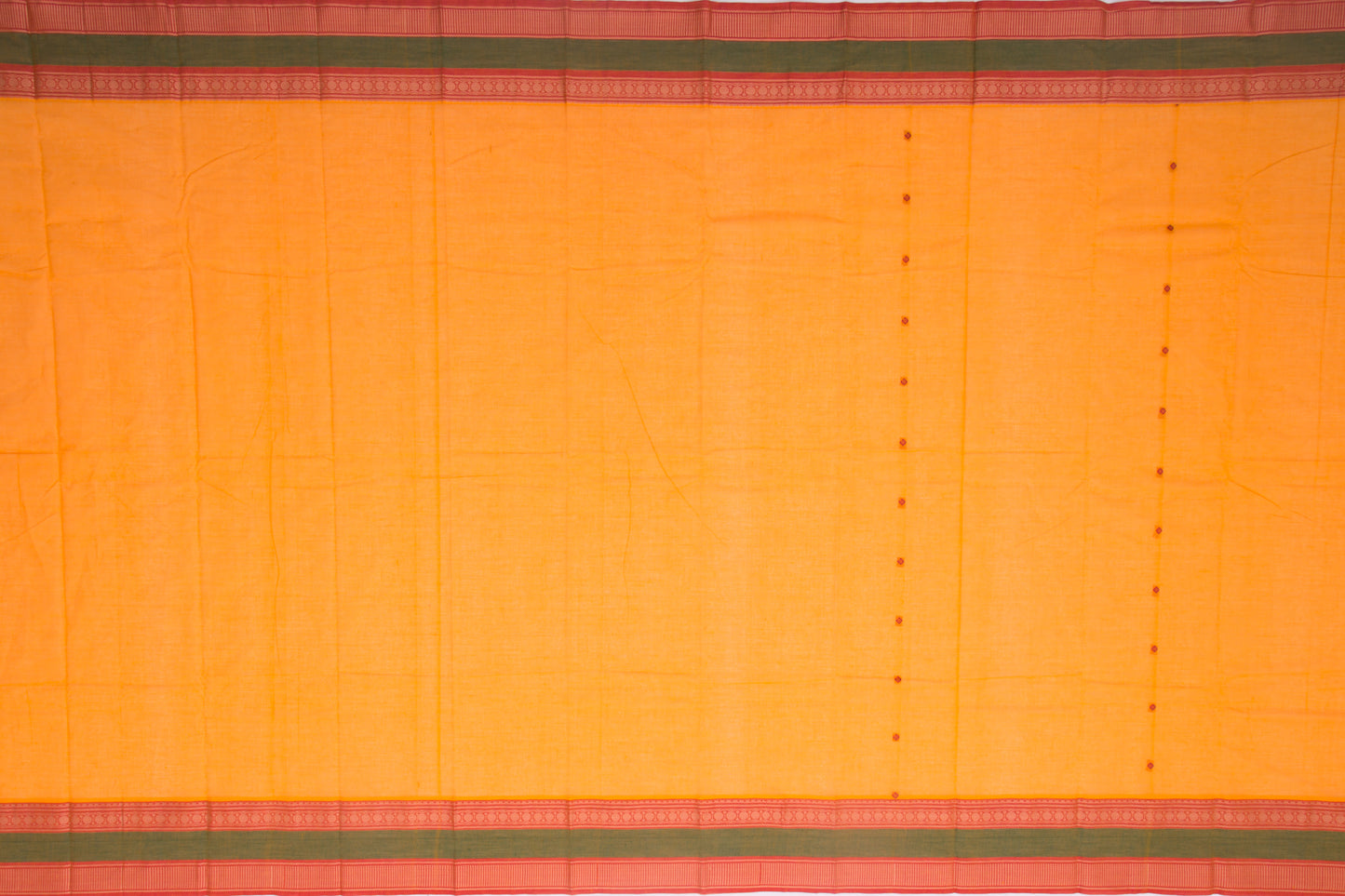 Kanchi Cotton Butta Mustard Yellow Saree