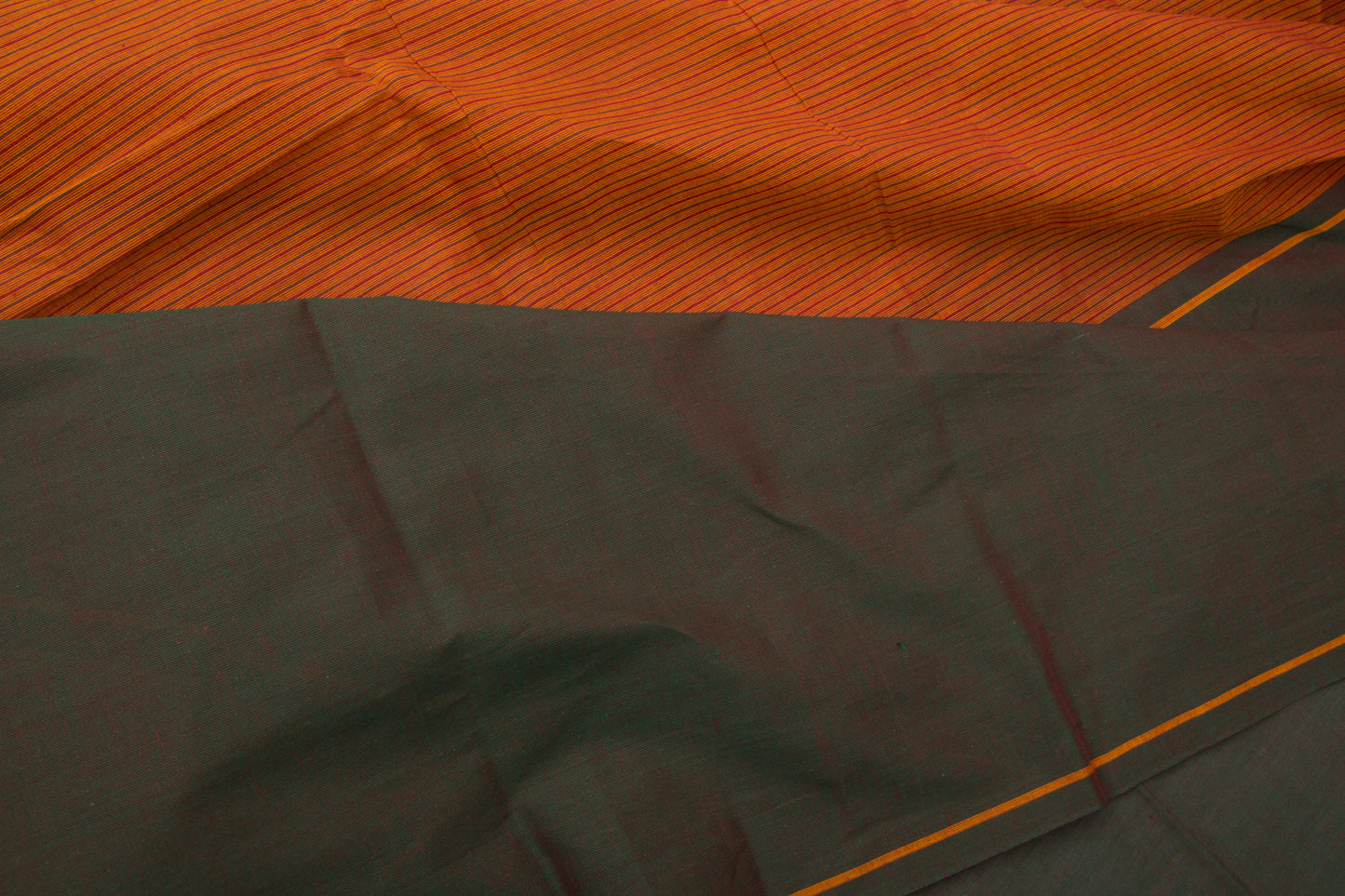 Kanchi Cotton Multicolor Horizontal Lines Mustard Yellow Saree