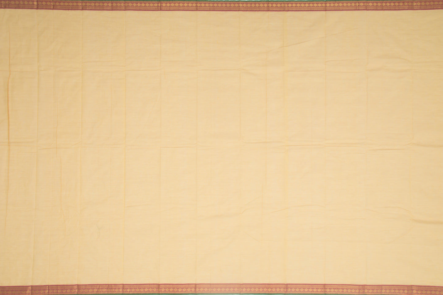 Kanchi Cotton Plain Cream Saree