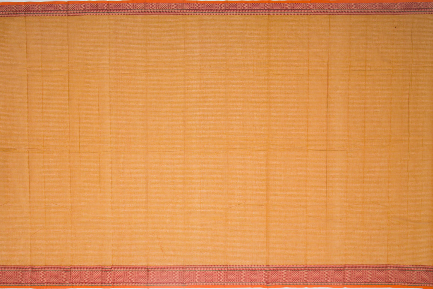 Kanchi Cotton Horizontal Lines Mustard Yellow Saree