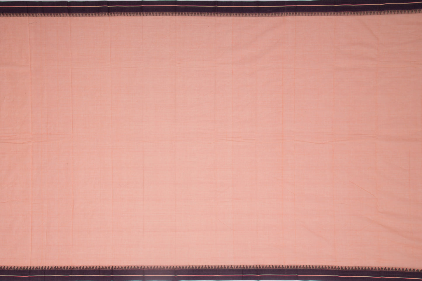 Kanchi Cotton Plain Pastel Orange Saree