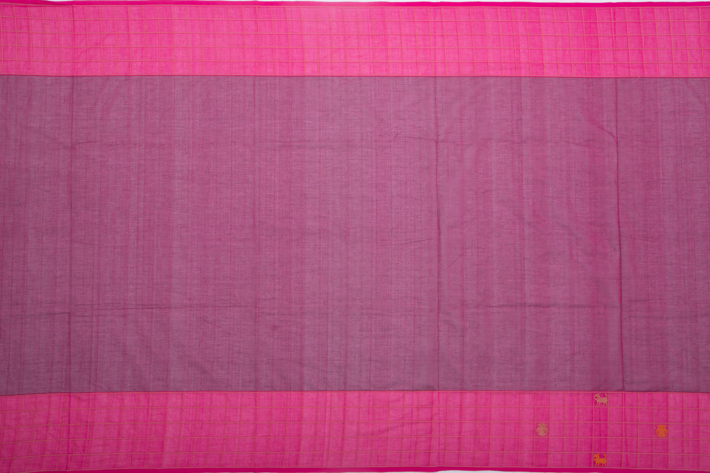 Kanchi Cotton Plain Maroon Saree
