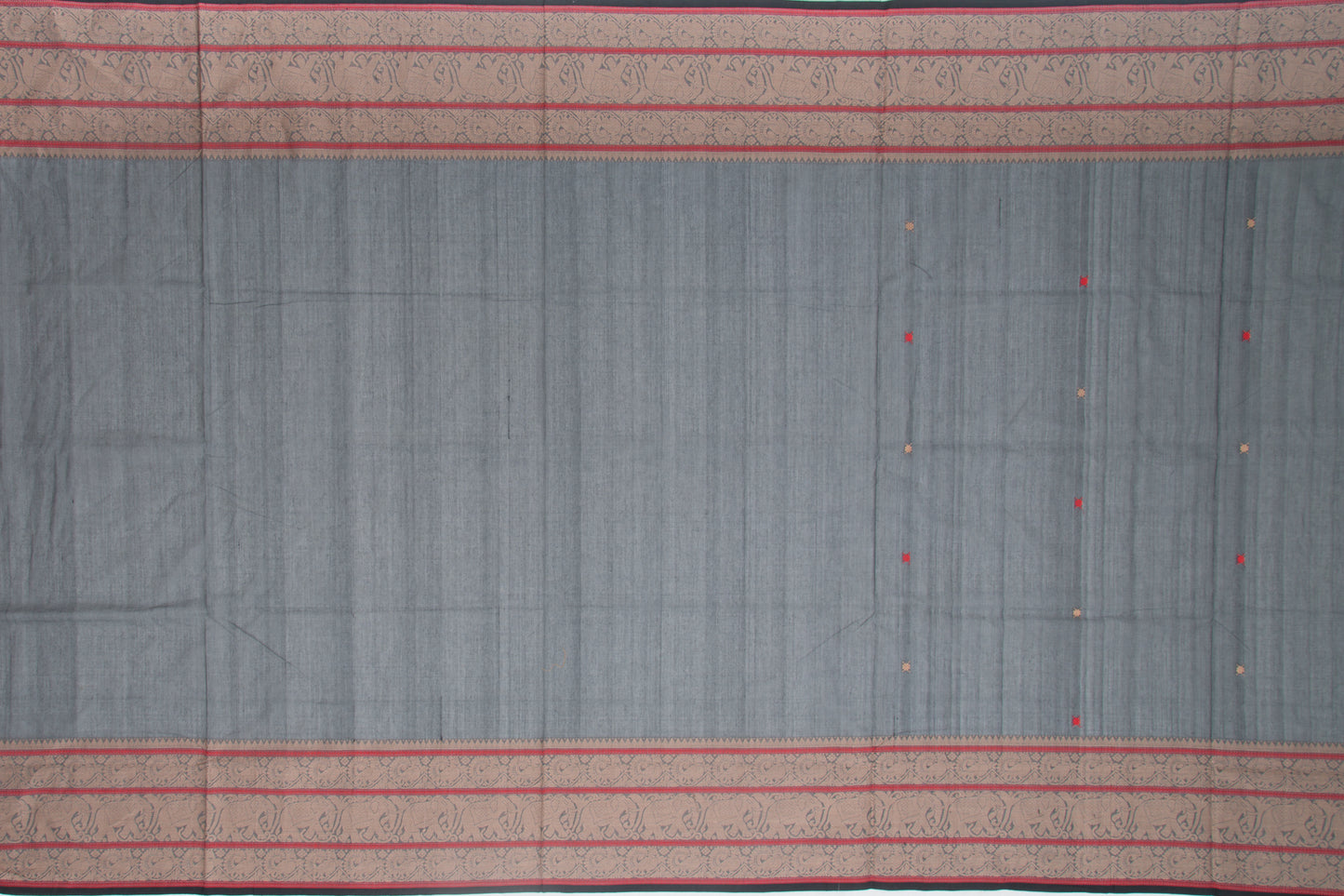 Kanchi Cotton Butta Grey Saree