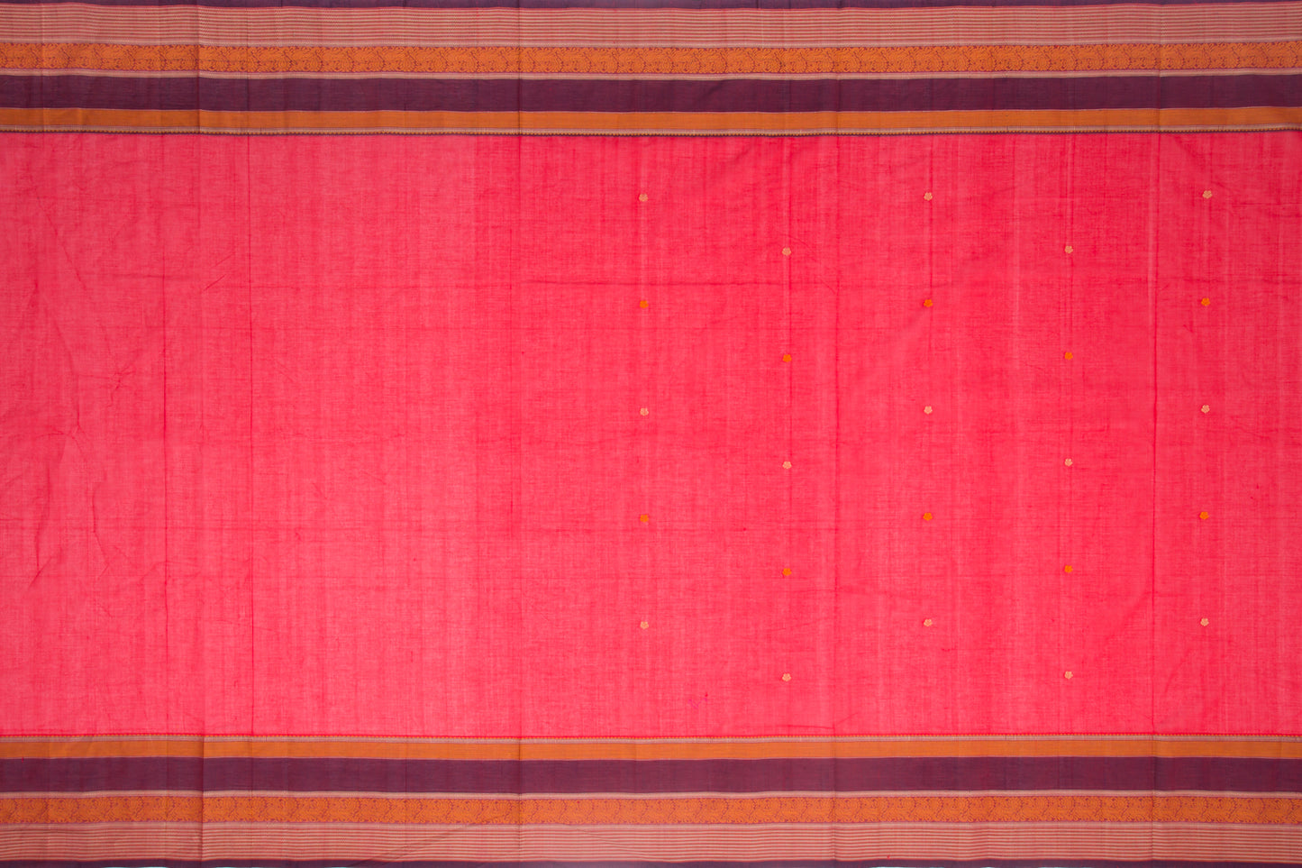 Kanchi Cotton Butta Red Saree