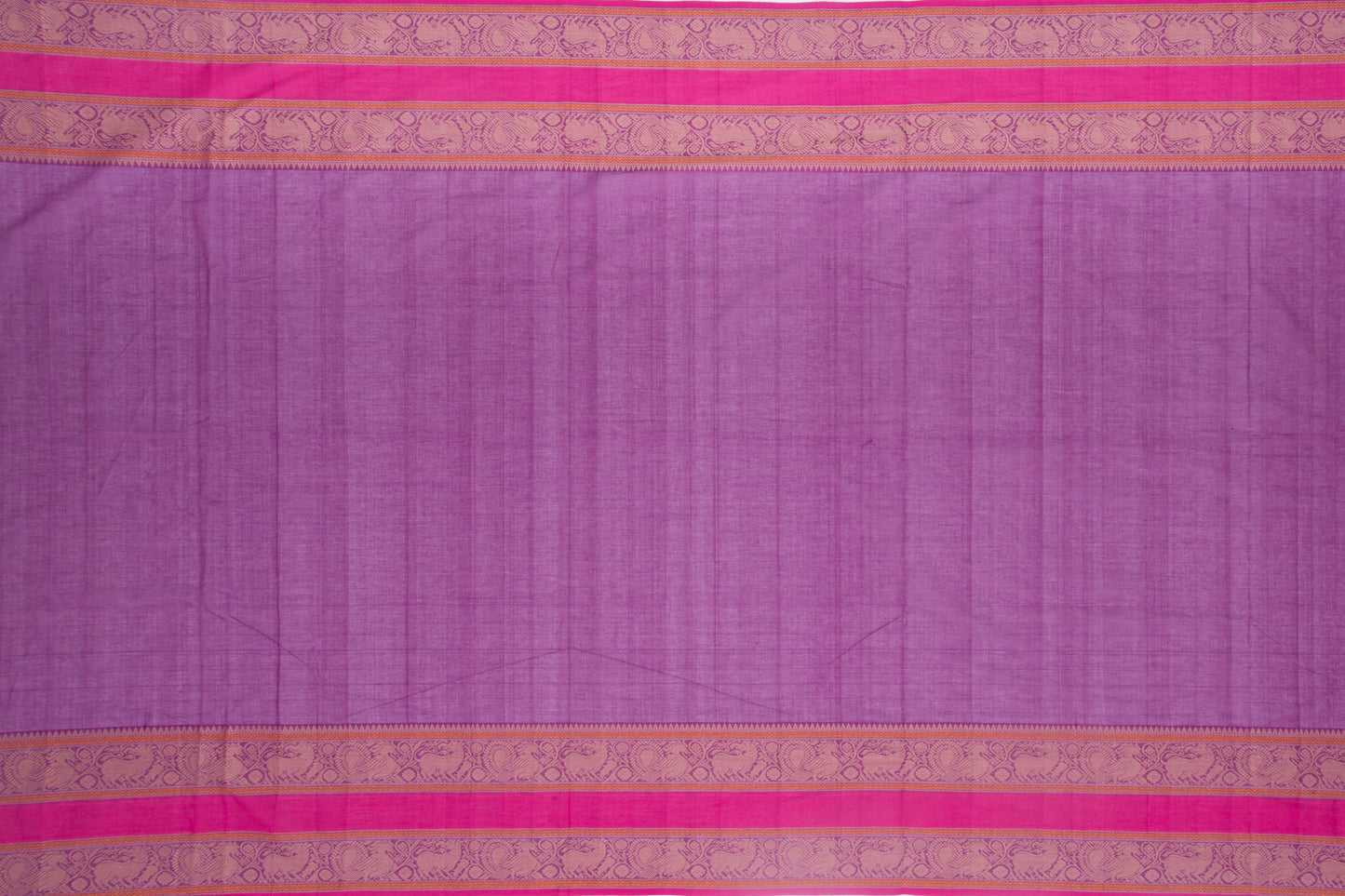 Kanchi Cotton Plain Purple Saree