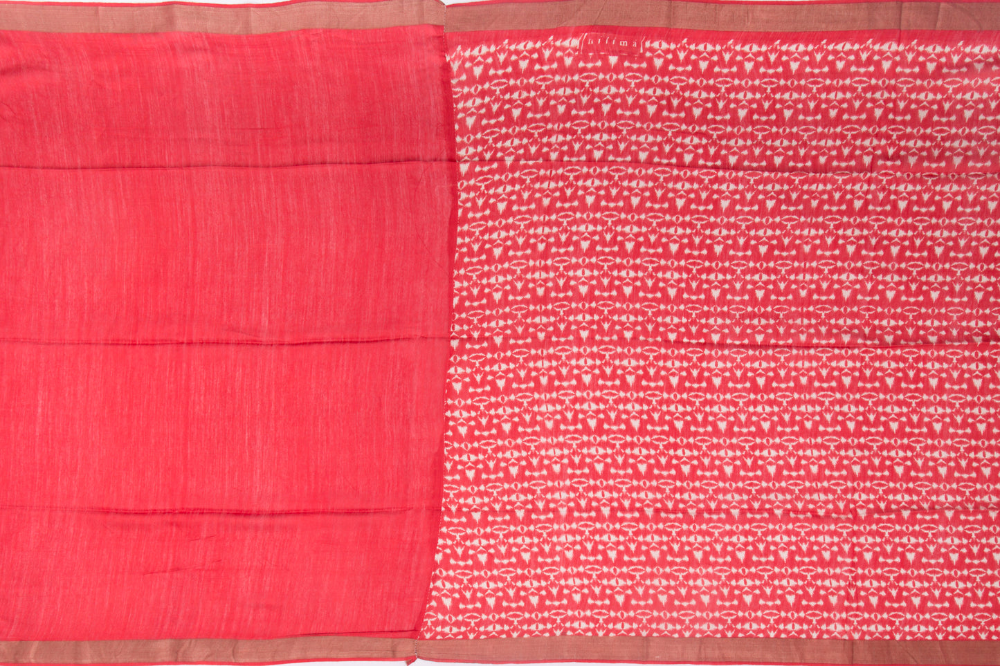 Tussar Batik Printed Red Saree