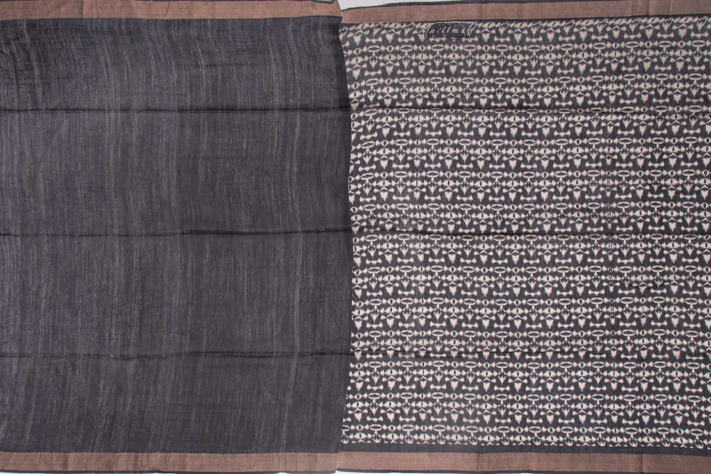 Soft Tussar Batik Printed Black Saree