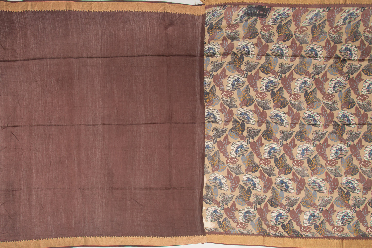 Soft Tussar Printed Beige Saree