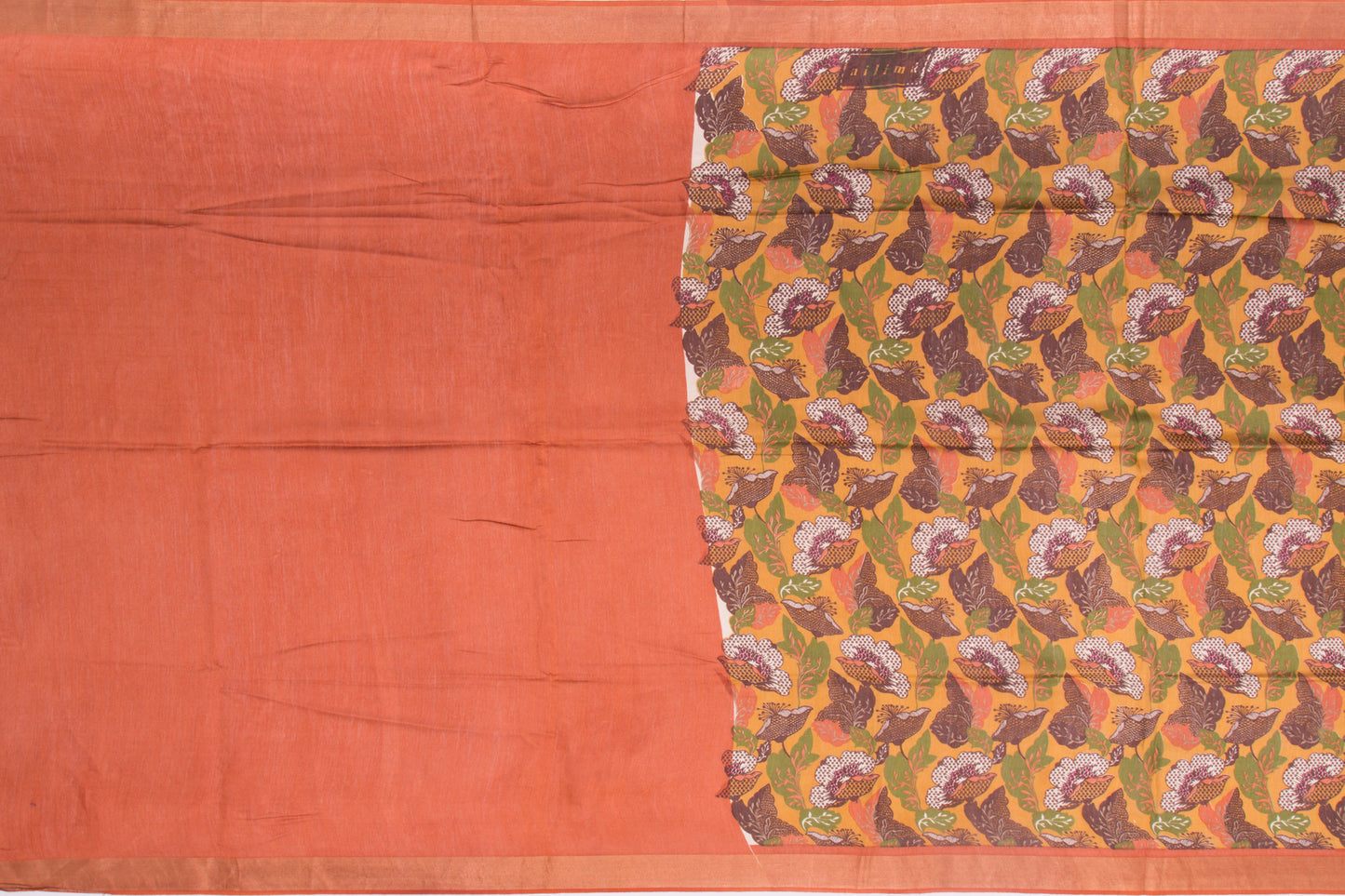 Soft Tussar Printed Yellow Saree