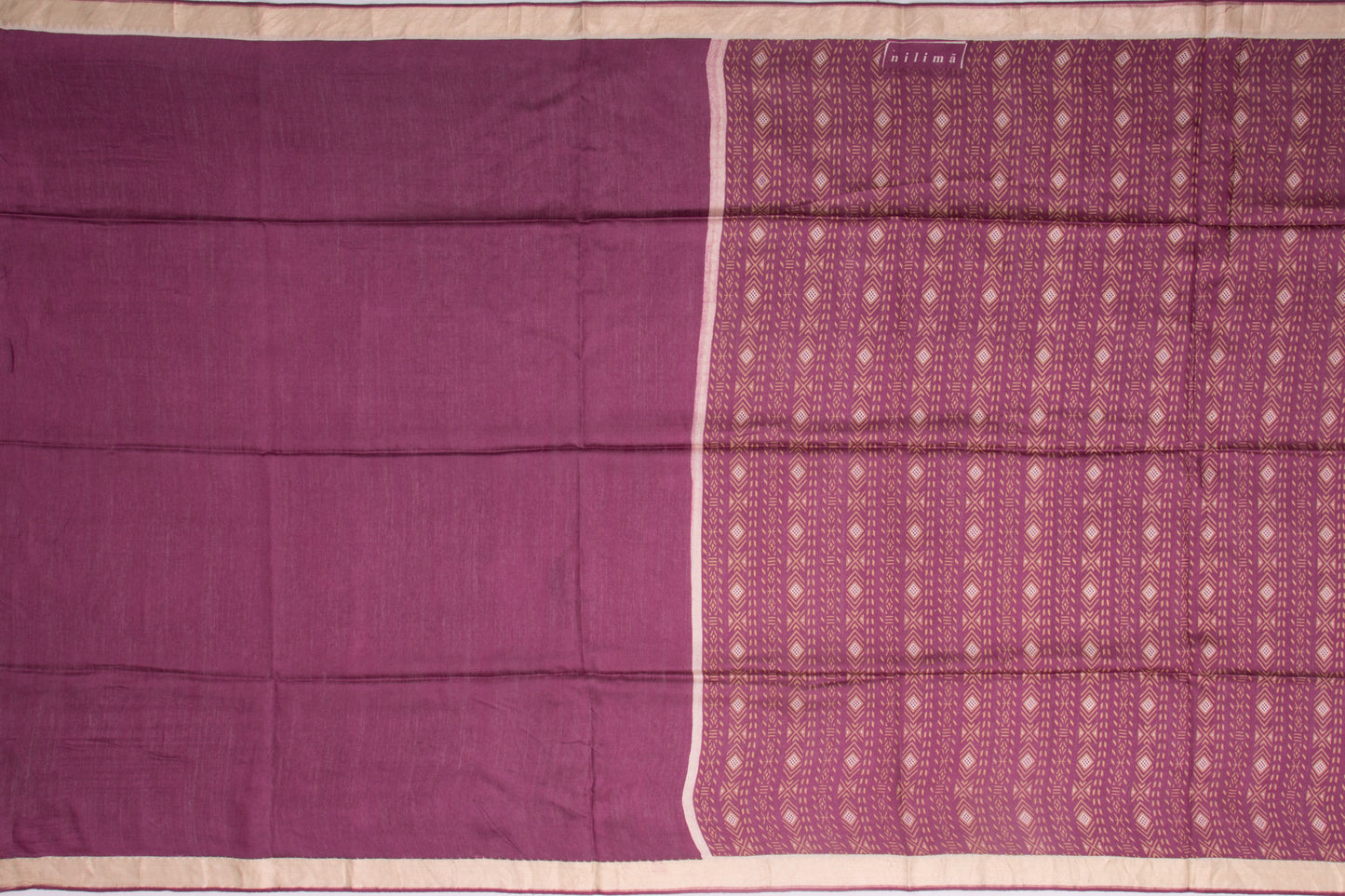Soft Tussar Printed Purple Saree
