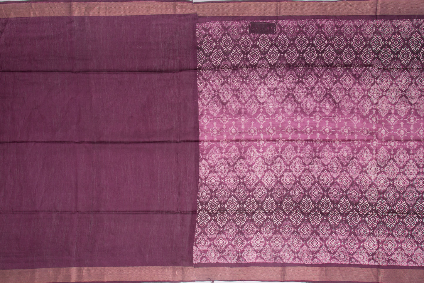Soft Tussar Floral Printed Purple Saree