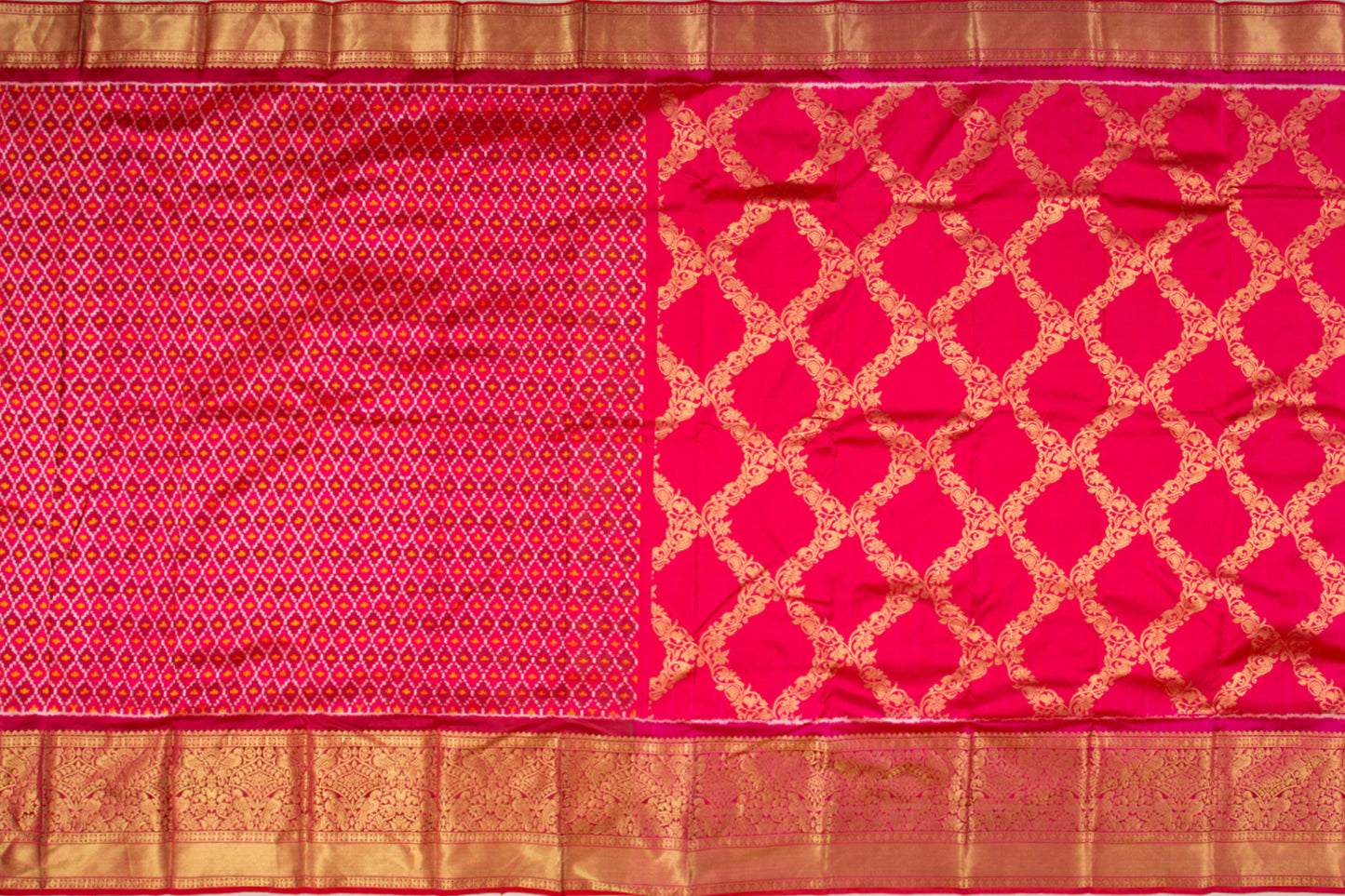 Kanchipuram Silk Jaal Pink Saree