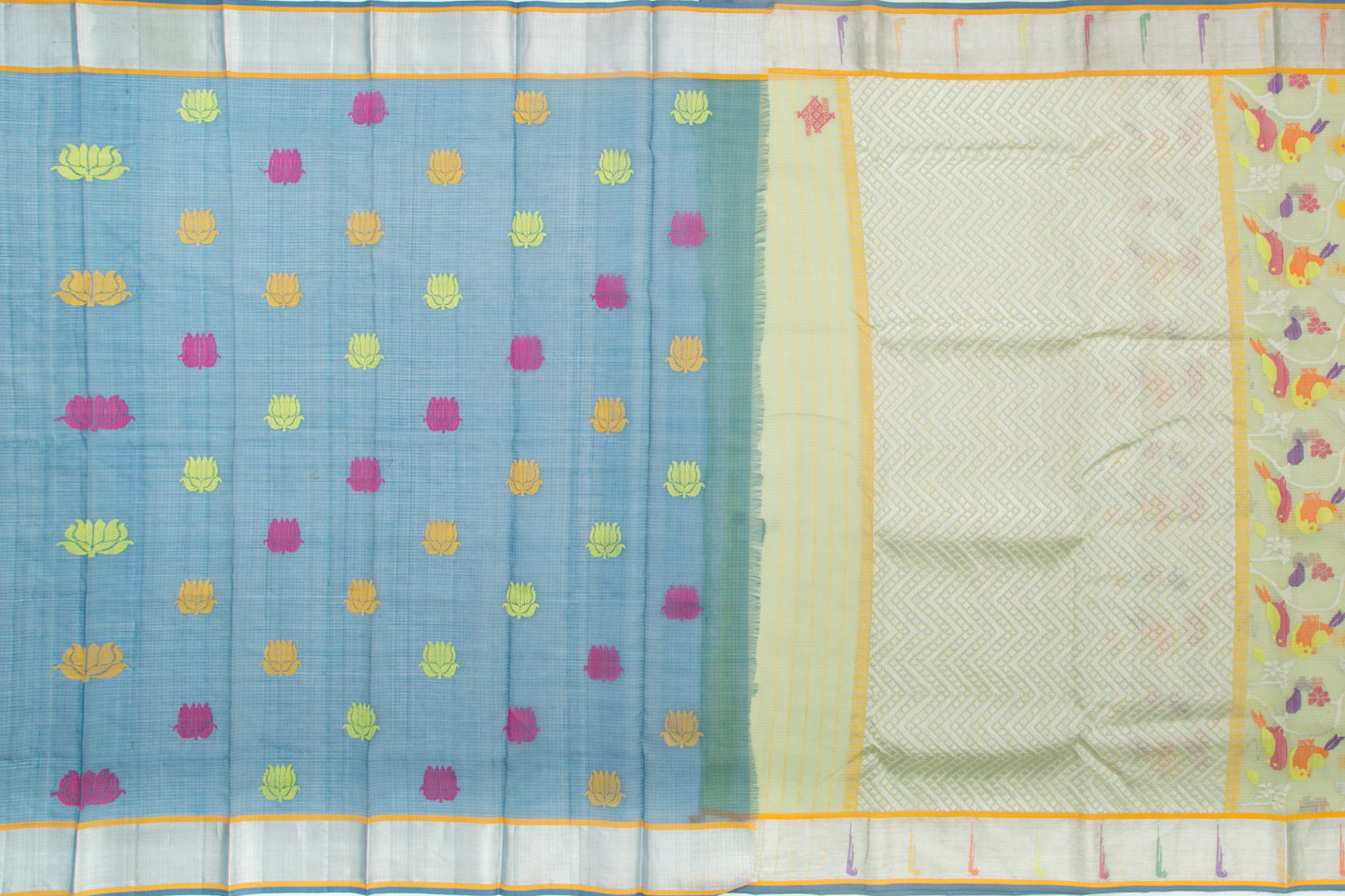 Kota Silk All Over Jaal Green Saree
