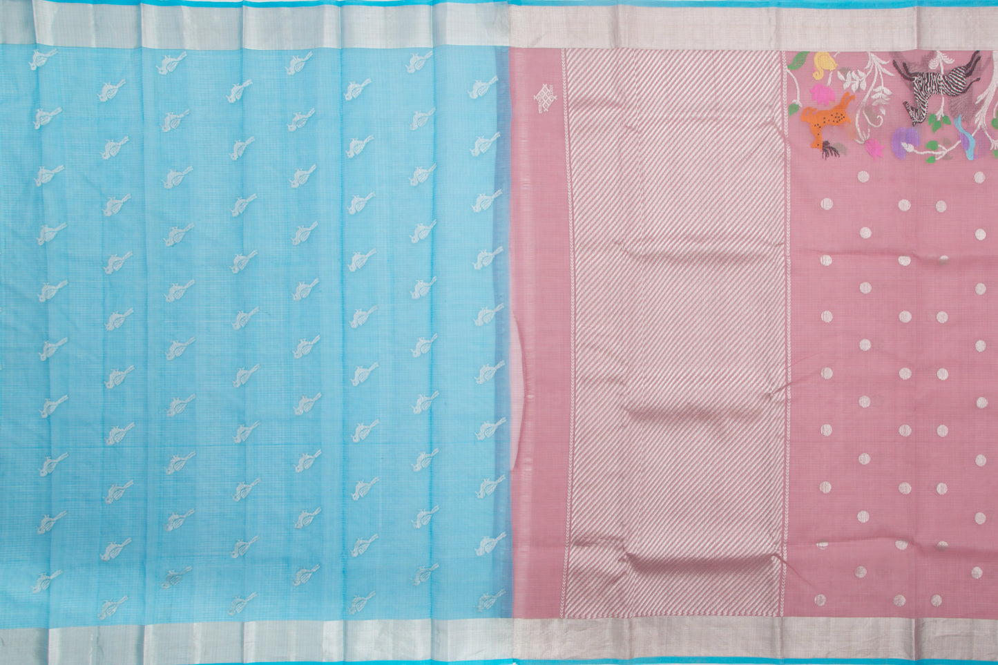 Kota Silk Butta Peach Saree