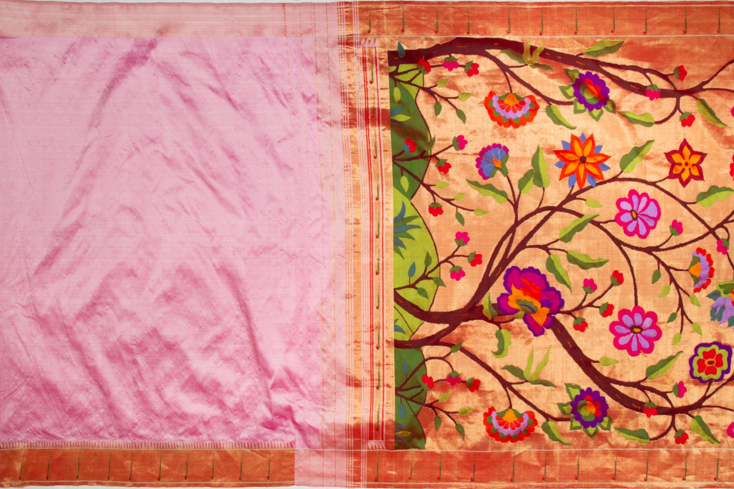 Paithani Silk All Over Jaal Baby Pink Saree