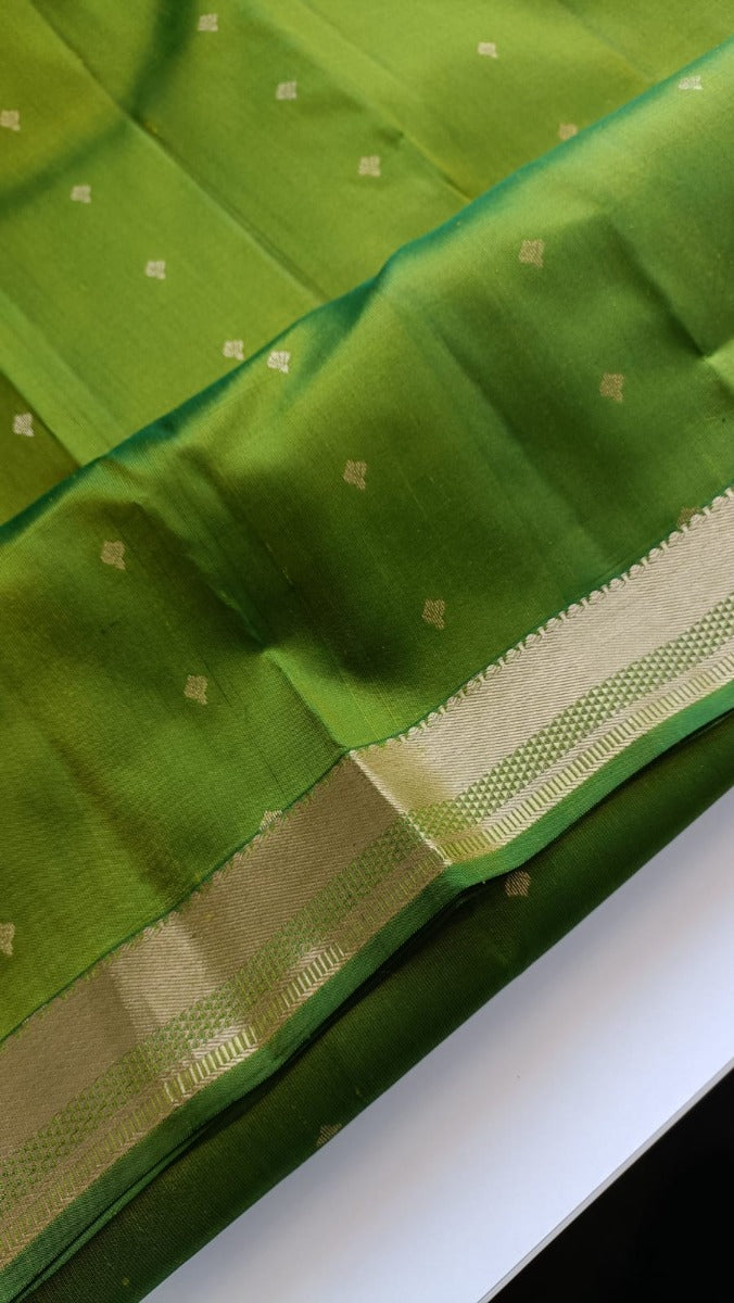 Kanchipuram SIlk Butta Green Saree