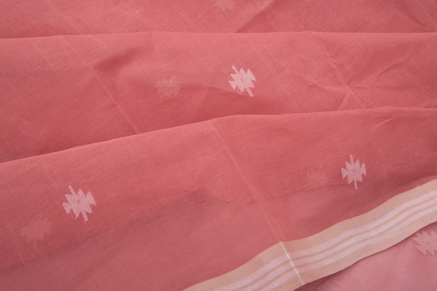 Phulia Cotton Butta Peach Saree