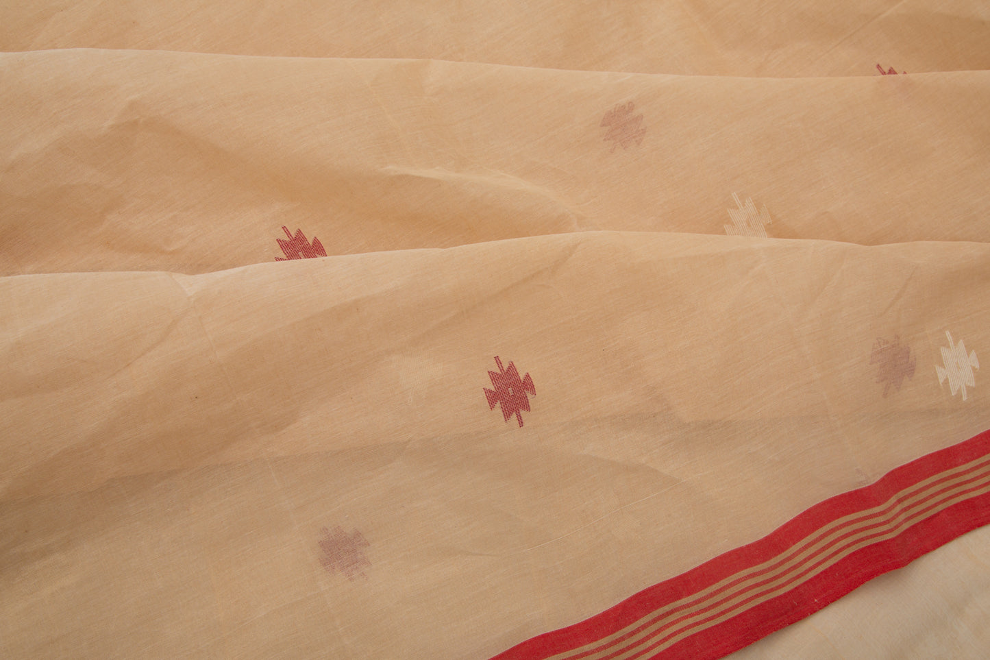 Phulia Cotton Butta Cream Saree